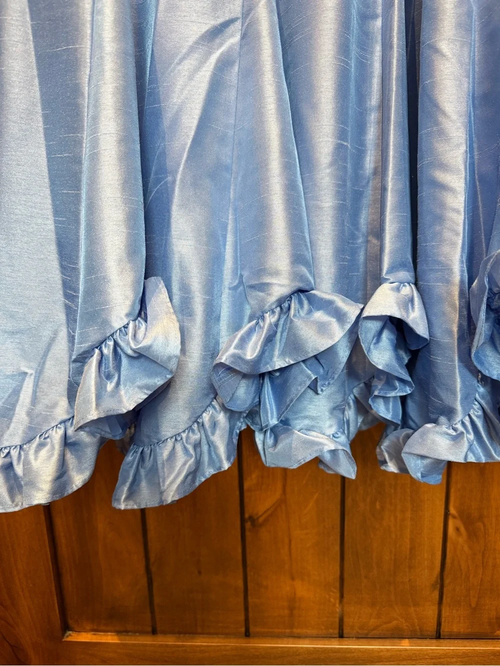 Anthropologie NWT Light Blue Twist Front Puff Sleeve Ruffle Hem Dress XSP